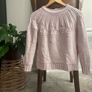 Light Pink cotton blend sweater with beautiful knit details